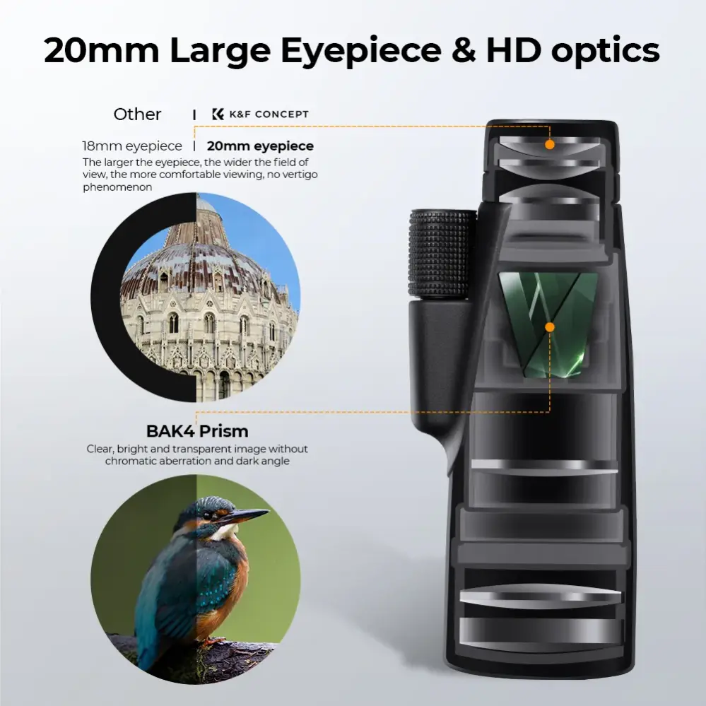 K&F Concept 12x50 HD Monokikare BAK4 IP66