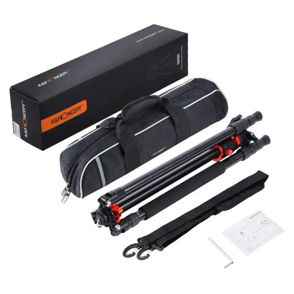  K&F Concept Kamerastativ med kulhuvud & fällbar mittpelare 238cm från Kamda – snabb leverans och trygg e-handel