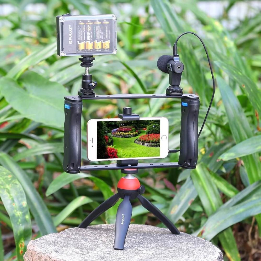 Puluz Videobur/Rig med 2st handtag för mobil