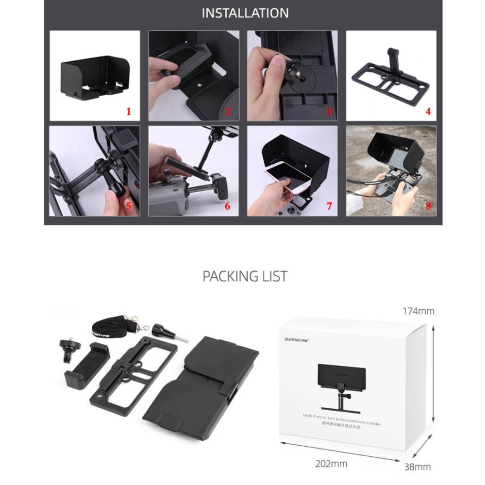  Sunnylife Solskydd & mobilhållare för DJI fjärrkontroll från Kamda – snabb leverans och trygg e-handel