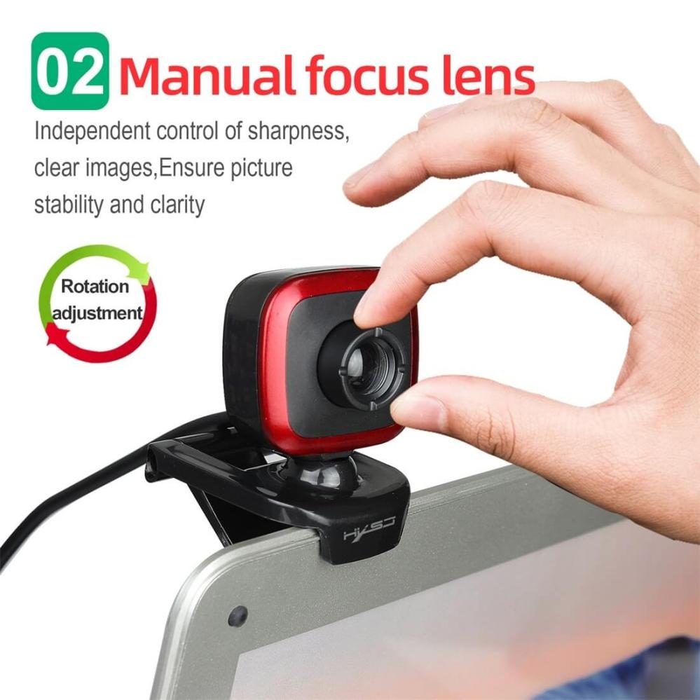 480P Webbkamera Justerbar 360 grader HD-Video USB med mikrofon - HXSJ
