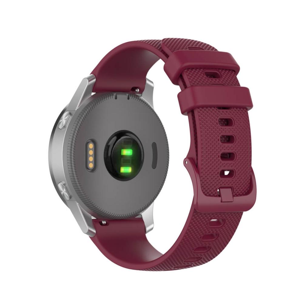 Silikonarmband Vinröd för 18mm Watch Garmin Vivoactive 4S