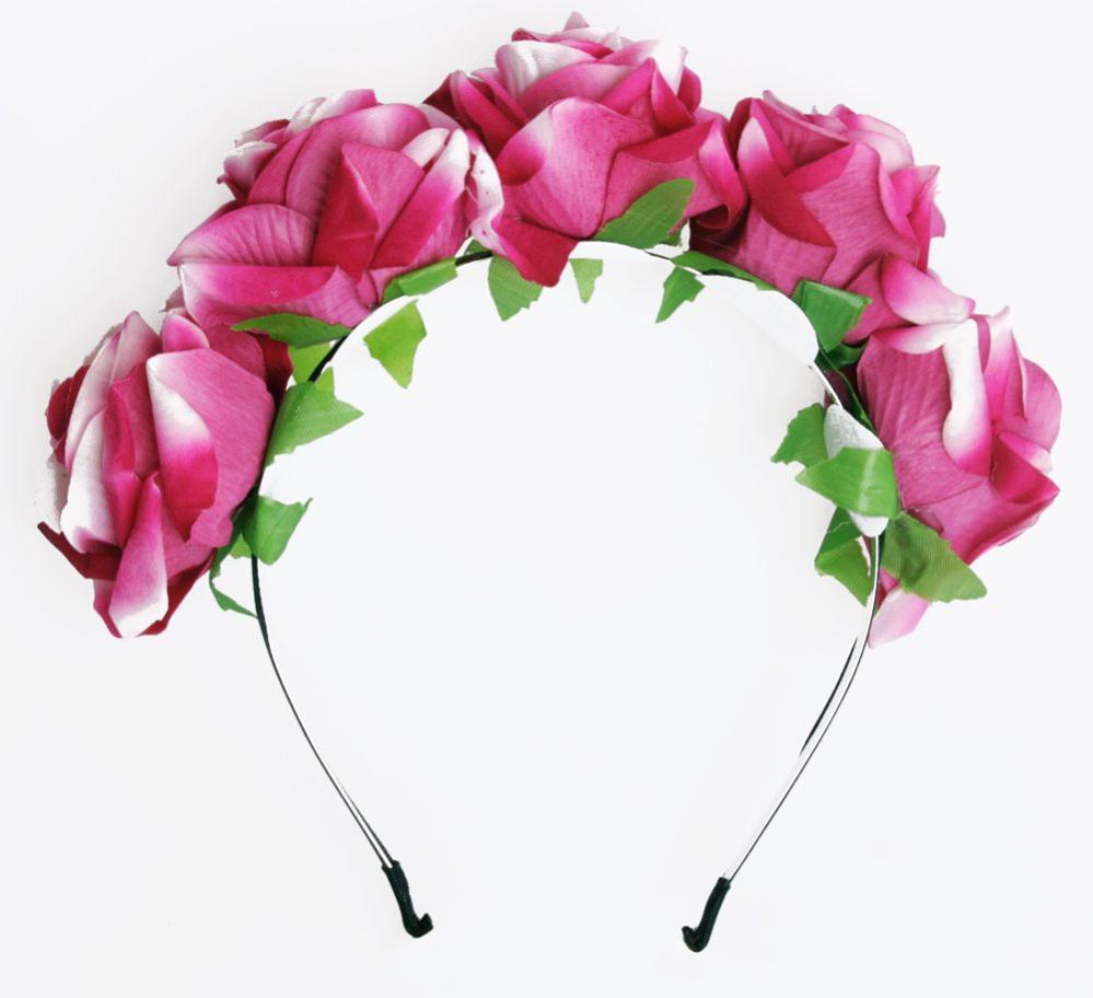 Diadem - Stora rosor Vit & Rosa