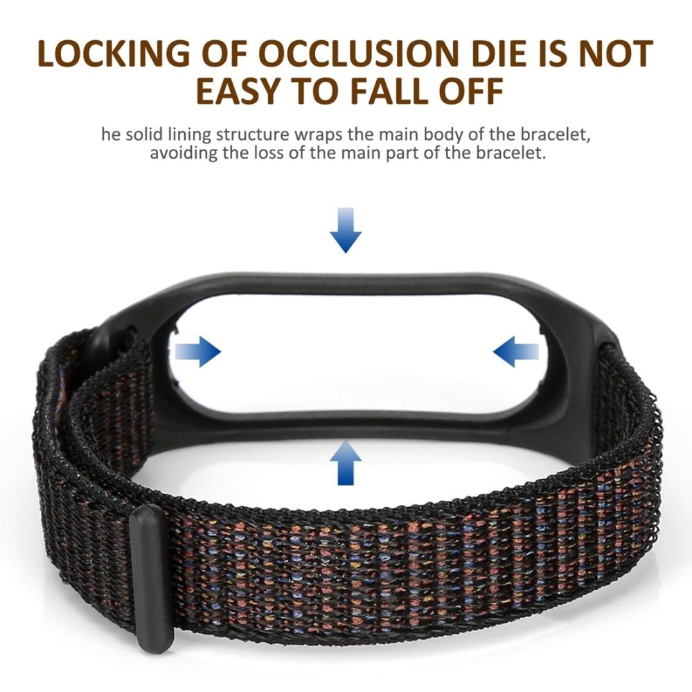 Armband Svart för Xiaomi Mi Band 3/ 4 med kardborreband