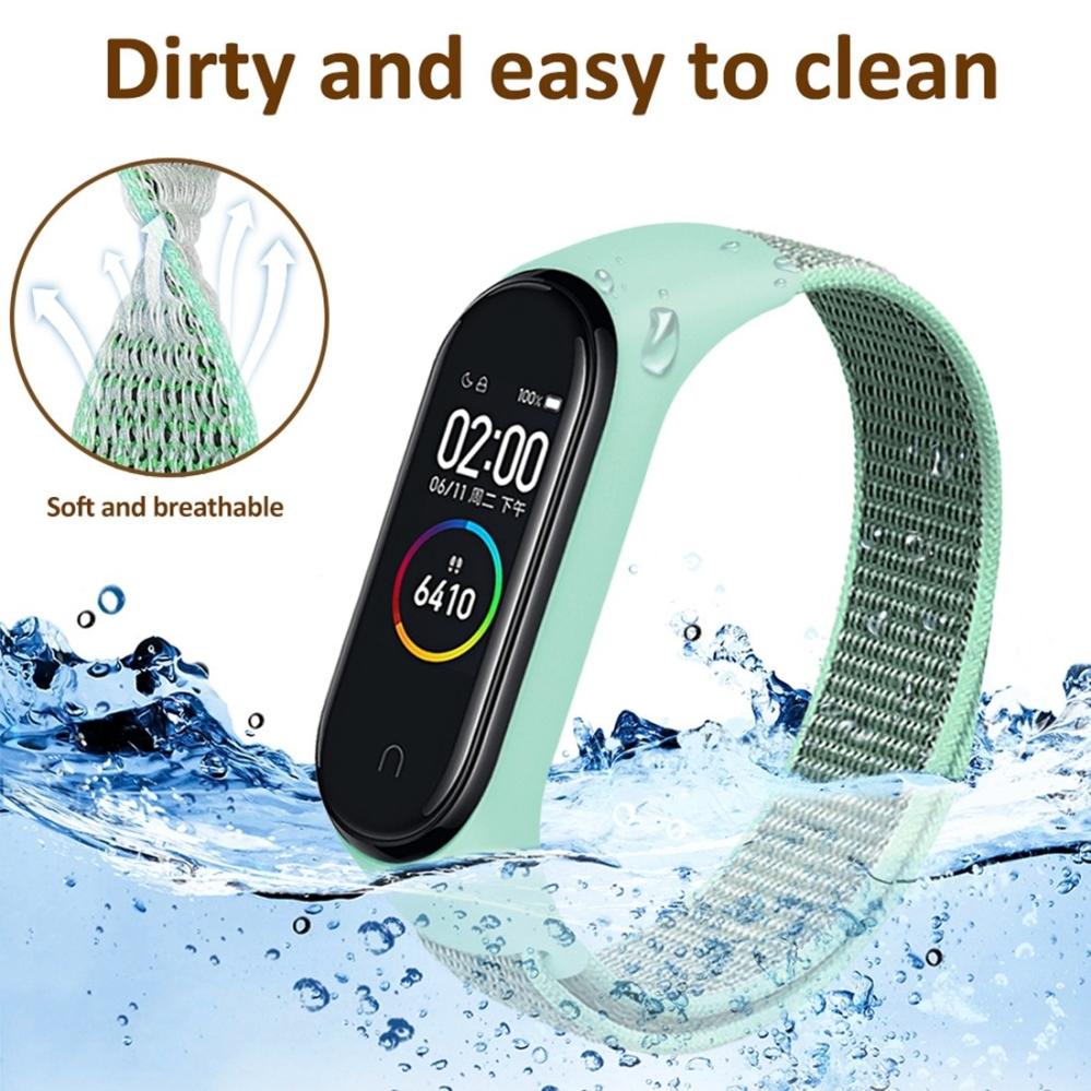 Armband Svart för Xiaomi Mi Band 3/ 4 med kardborreband