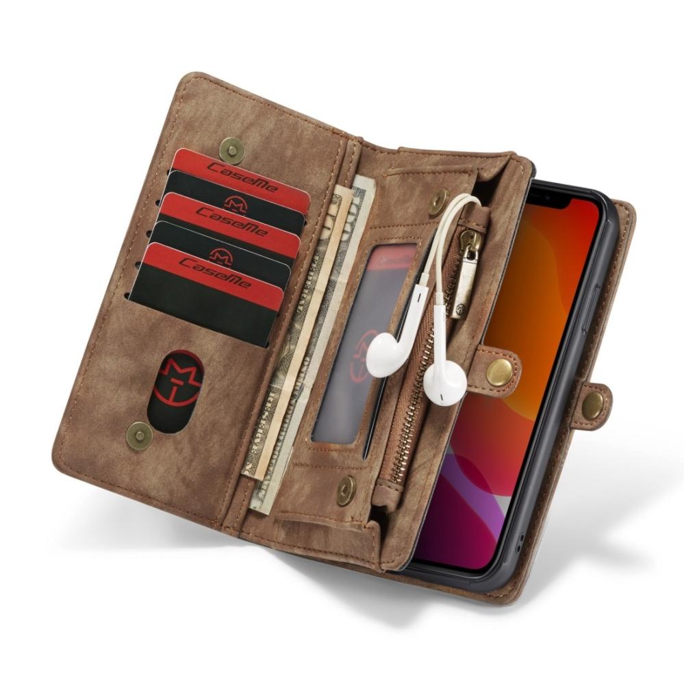 CaseMe Plånboksfodral med magnetskal för iPhone 11 Brun
