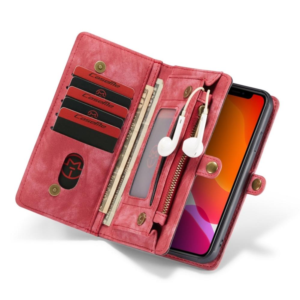 CaseMe Plånboksfodral med magnetskal för iPhone 11 Röd