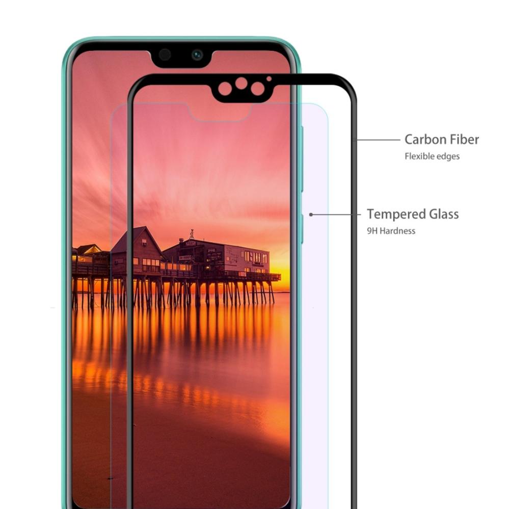 Displayskydd med svart ram för Huawei Honor 9i av härdat glas