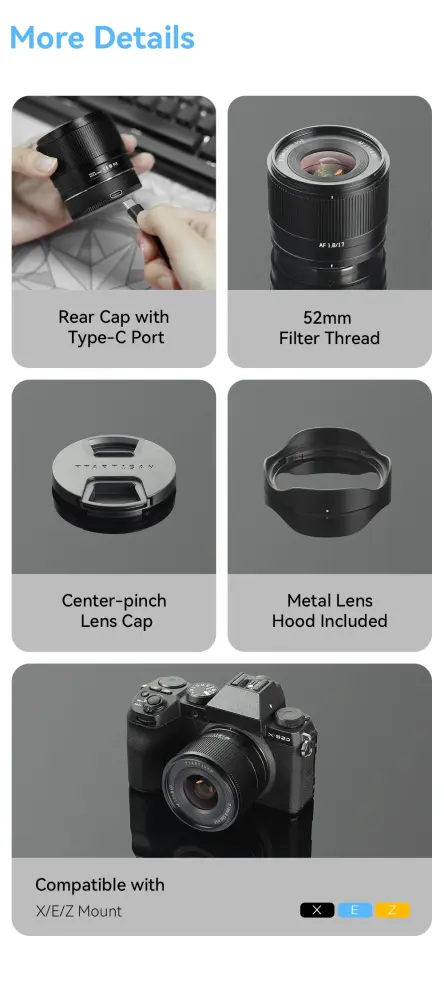  TTArtisan AF 17mm f/1,8 Air för Fujifilm X (APS-C) från Kamda – snabb leverans och trygg e-handel