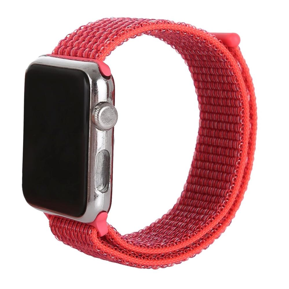 Nylonarmband Röd för Apple Watch 38/40/41mm med kardborreband