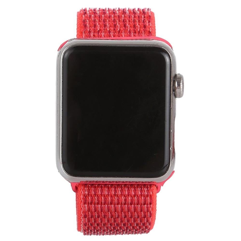 Nylonarmband Röd för Apple Watch 38/40/41mm med kardborreband