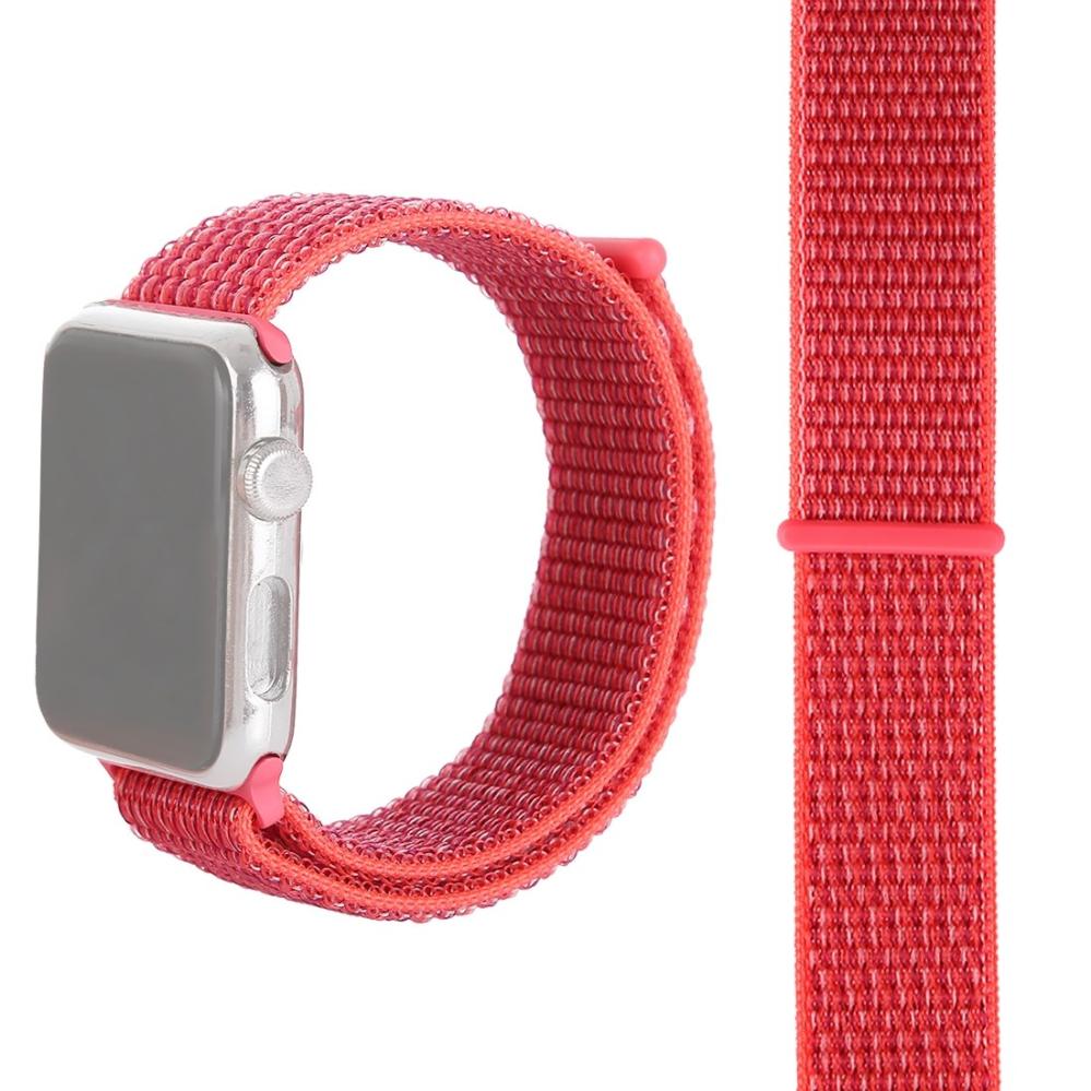 Nylonarmband Röd för Apple Watch 38/40/41mm med kardborreband