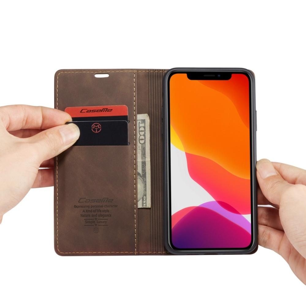 CaseMe Plånboksfodral med kortplats för iPhone 11 Pro Max Brun