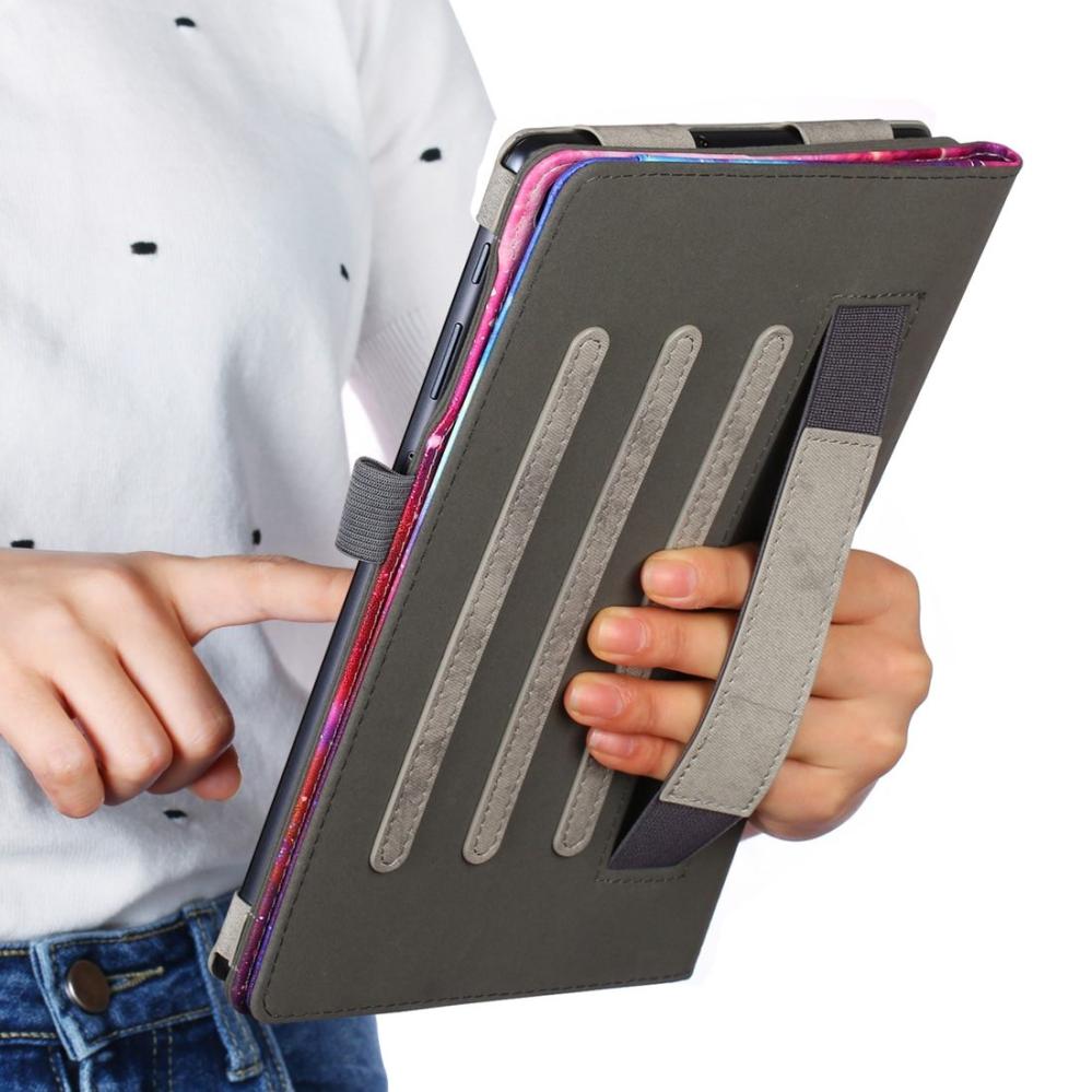  Fodral med sedelfack för Galaxy Tab A 10.1 (2019) med rymdmönster