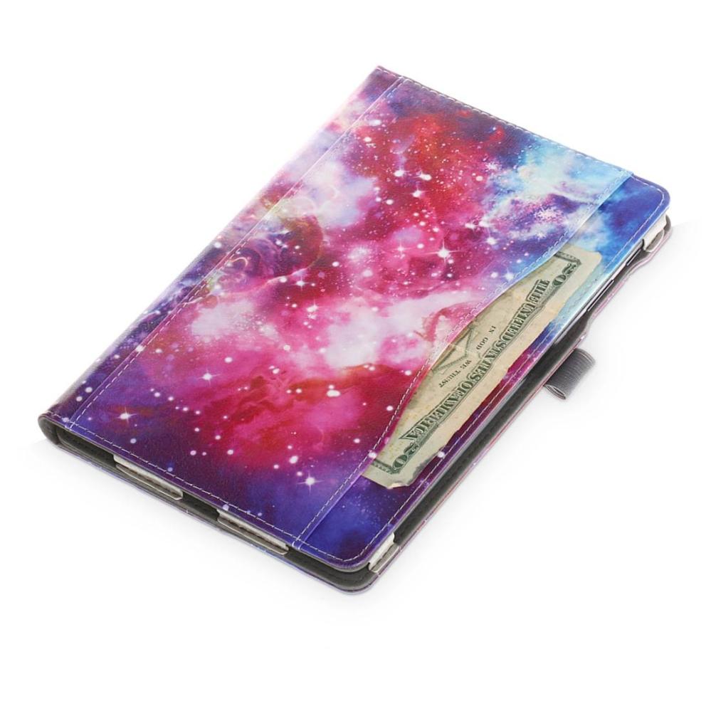  Fodral med sedelfack för Galaxy Tab A 10.1 (2019) med rymdmönster