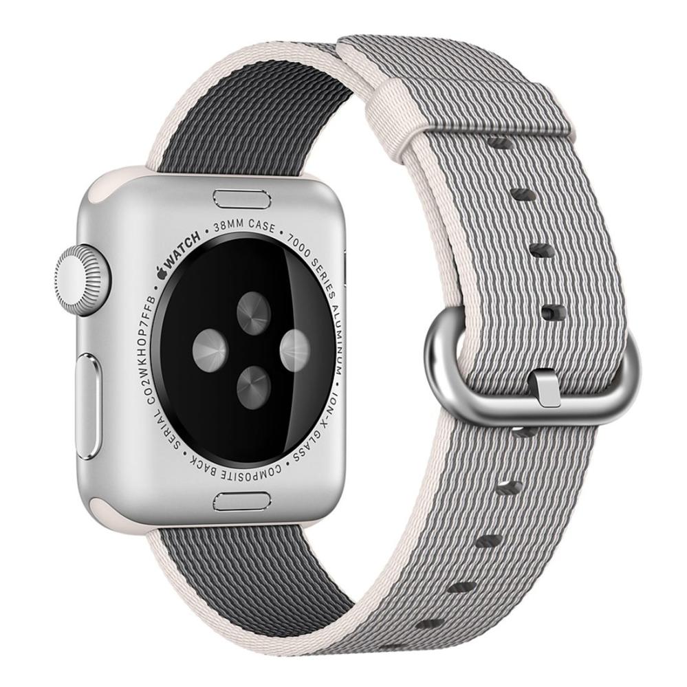  Armband för Apple Watch 42/44/45mm vävd nylon Grå & Vit