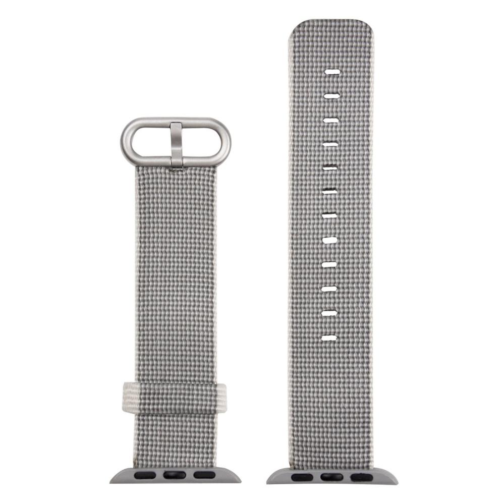  Armband för Apple Watch 42/44/45mm vävd nylon Grå & Vit