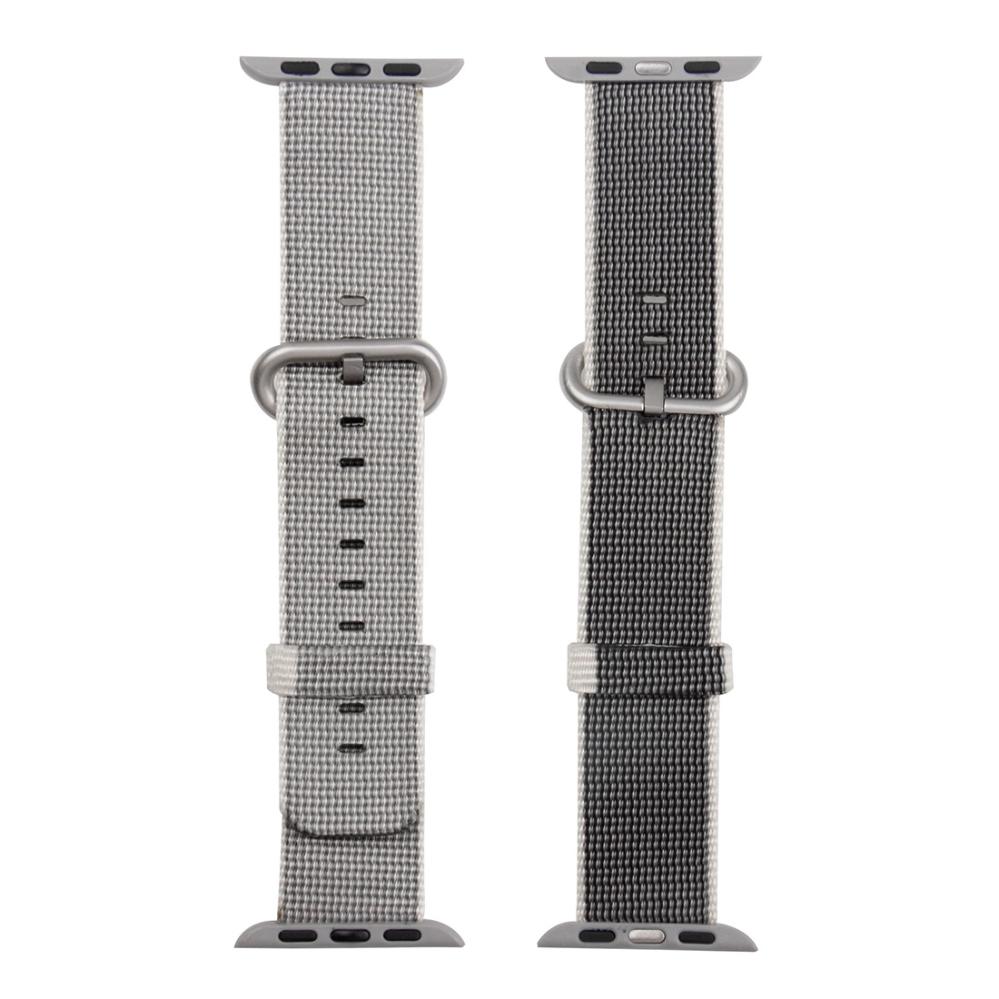  Armband för Apple Watch 42/44/45mm vävd nylon Grå & Vit