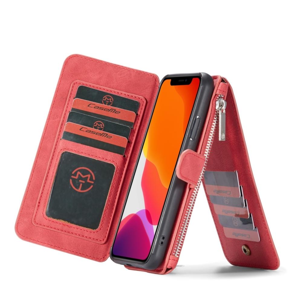 CaseMe Plånboksfodral med magnetskal för iPhone 11 Pro Röd