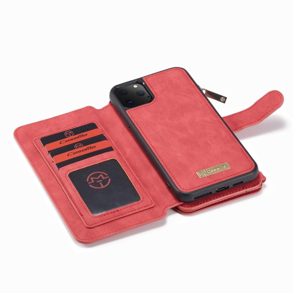CaseMe Plånboksfodral med magnetskal för iPhone 11 Pro Röd