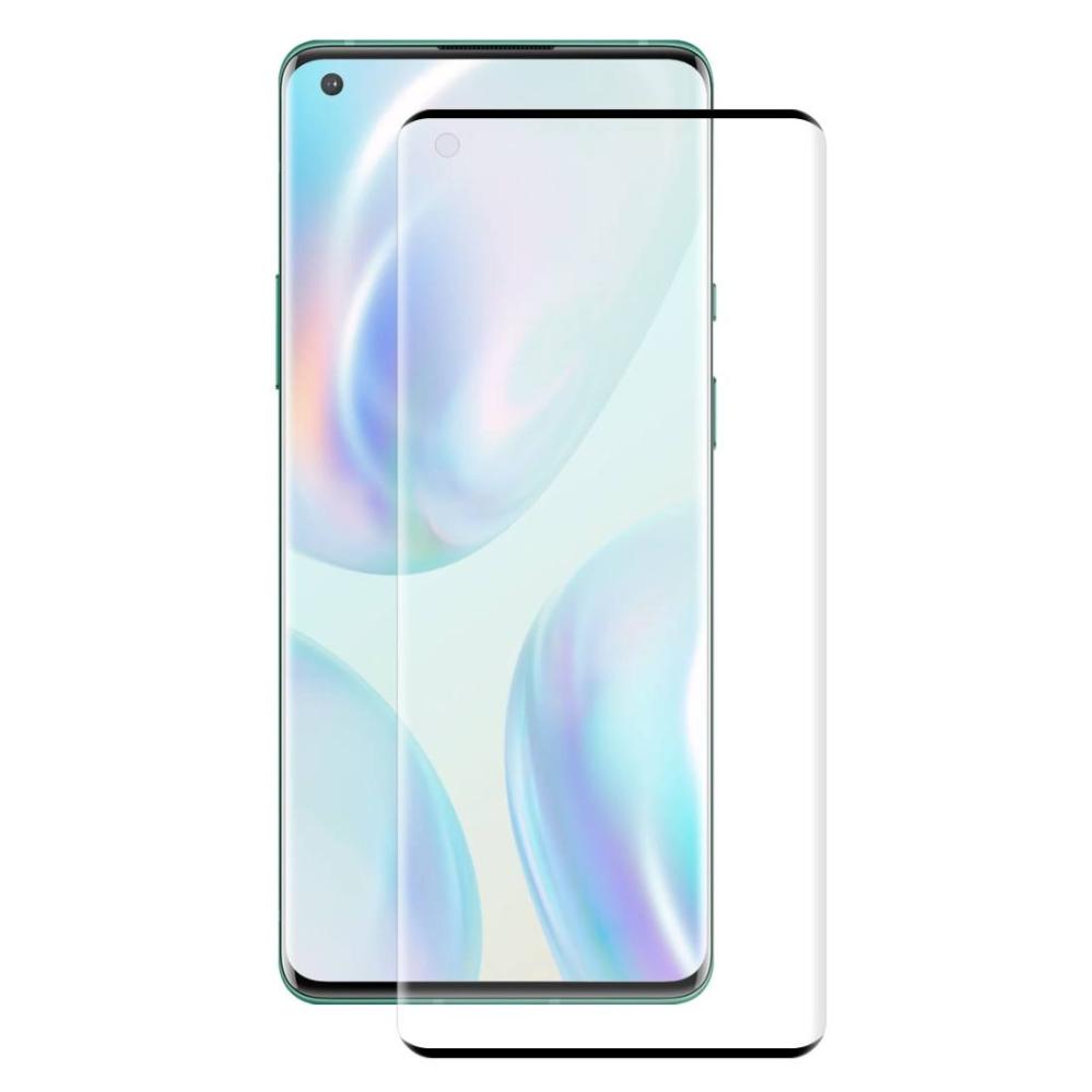 Skärmskydd för OnePlus 8 av härdat glas med Svart ram