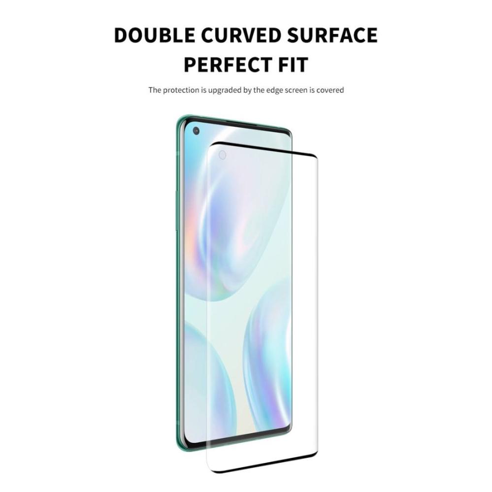 Skärmskydd för OnePlus 8 av härdat glas med Svart ram