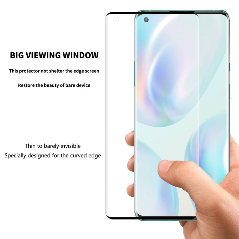 Skärmskydd för OnePlus 8 av härdat glas med Svart ram