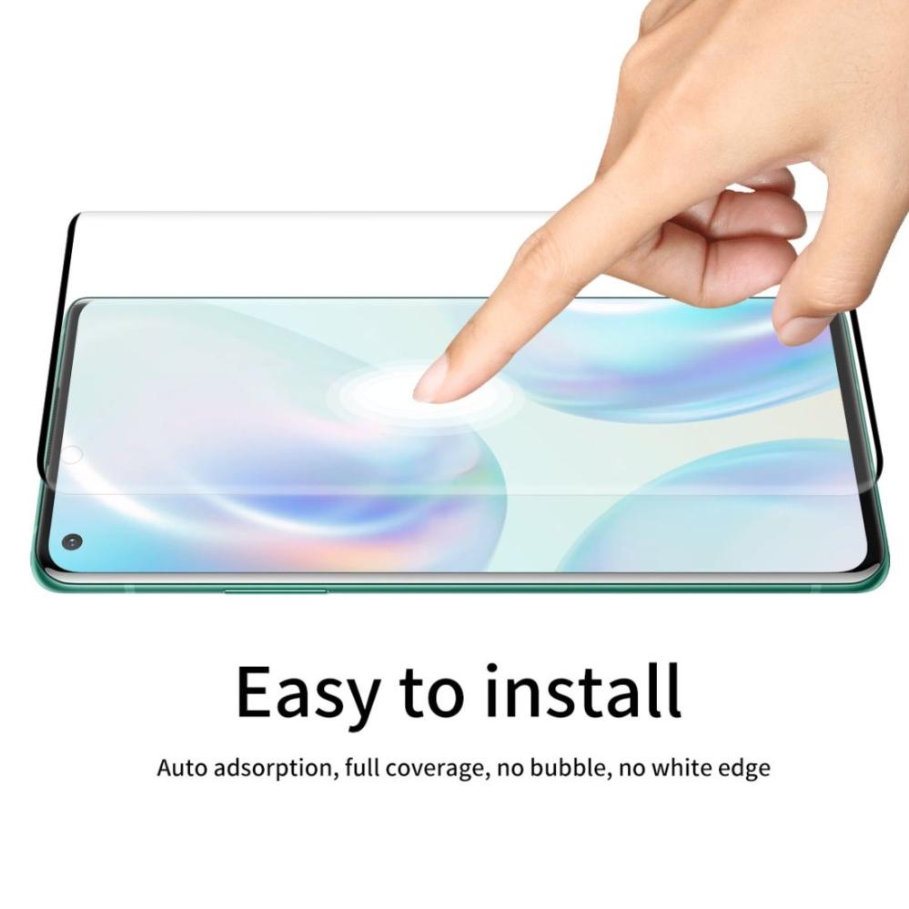 Skärmskydd för OnePlus 8 av härdat glas med Svart ram