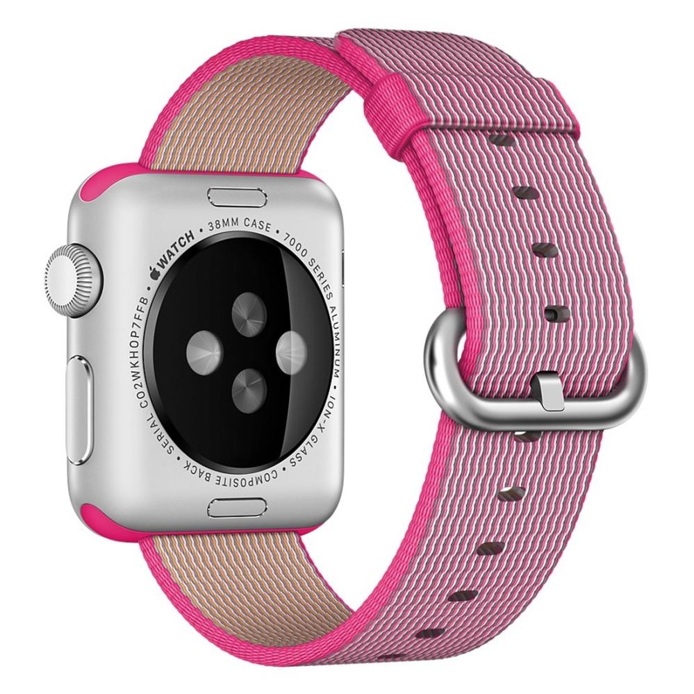 Armband för Apple Watch 42/44/45mm vävd nylon Rosa