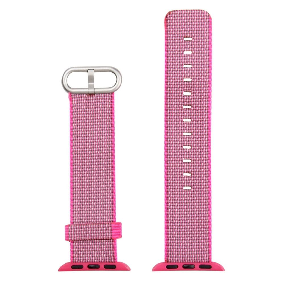 Armband för Apple Watch 42/44/45mm vävd nylon Rosa