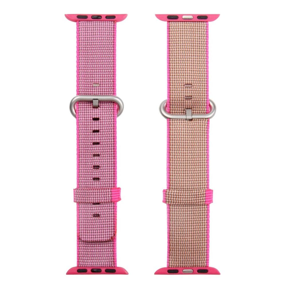 Armband för Apple Watch 42/44/45mm vävd nylon Rosa
