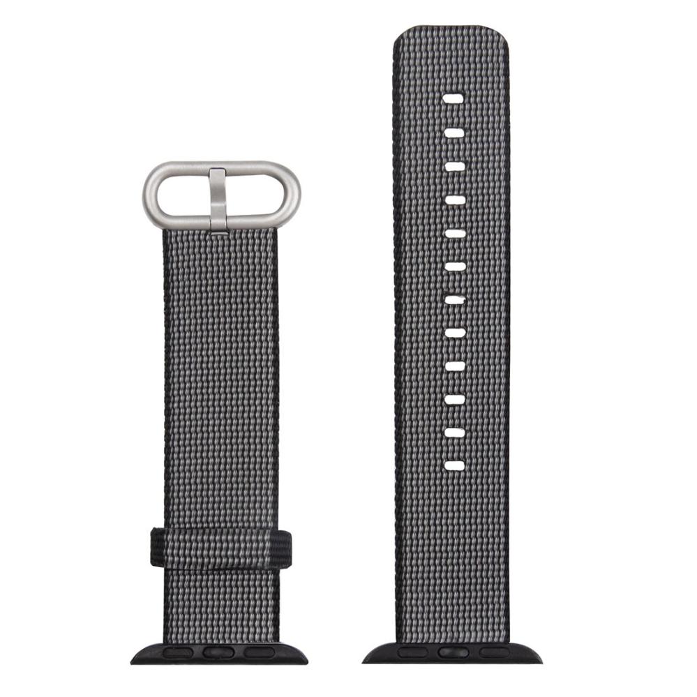 Armband för Apple Watch 42/44/45mm vävd nylon Svart