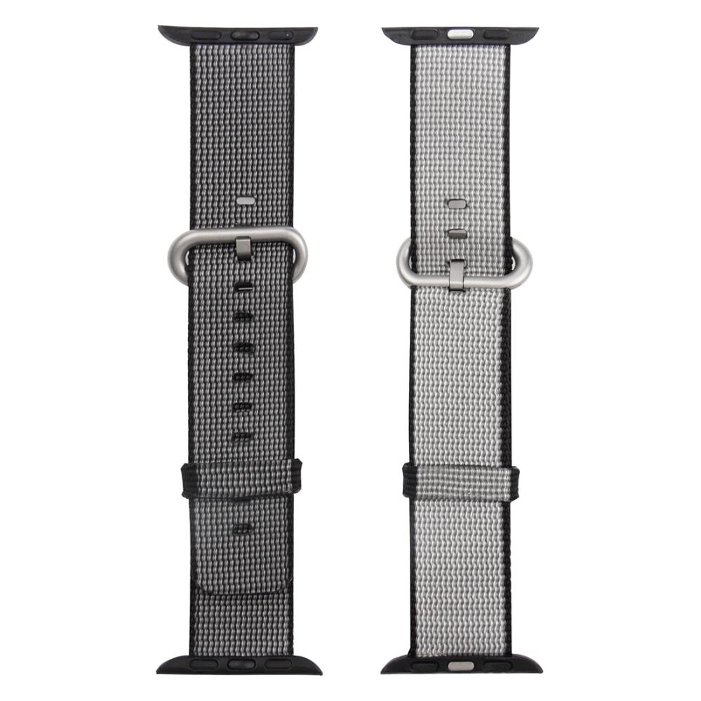 Armband för Apple Watch 42/44/45mm vävd nylon Svart
