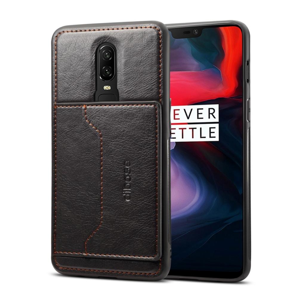 Dibase för OnePlus 6 - Skal med kortplats PU-läder