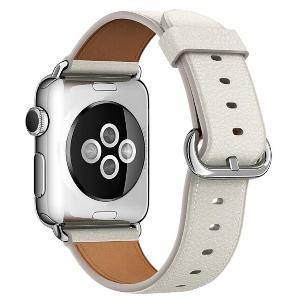 Läderarmband för Apple Watch 38/40/41mm Vit & Brun