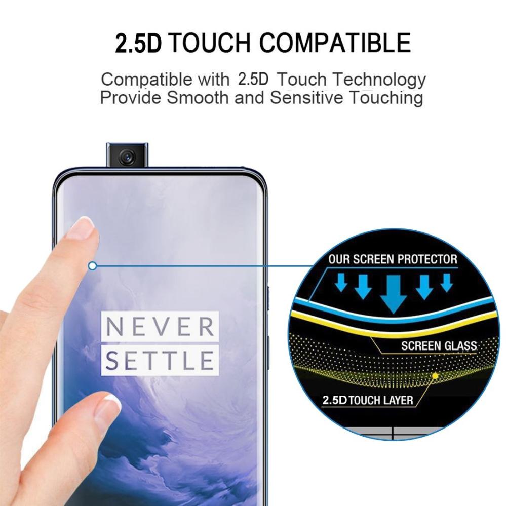 Heltäckande 2,5D Skärmskydd 9H för OnePlus 7 Pro - Svart ram