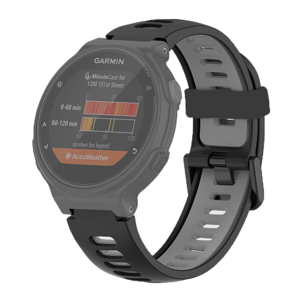 Silikonarmband Svart & Grå för Garmin Forerunner 230/ 235/ 620/ 630/ 735XT
