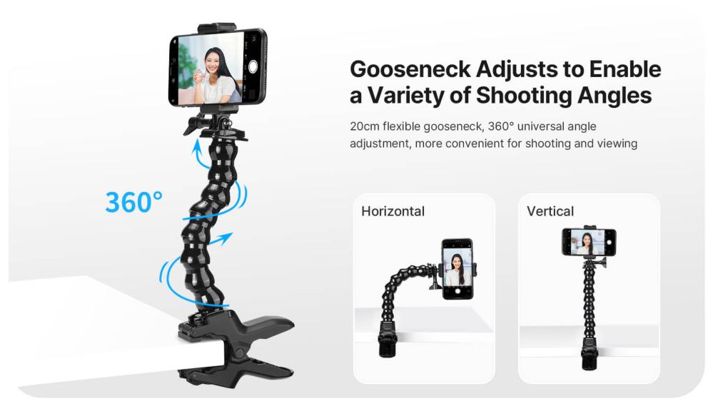 Ulanzi Mobilhållare med böjbar hals & klämma