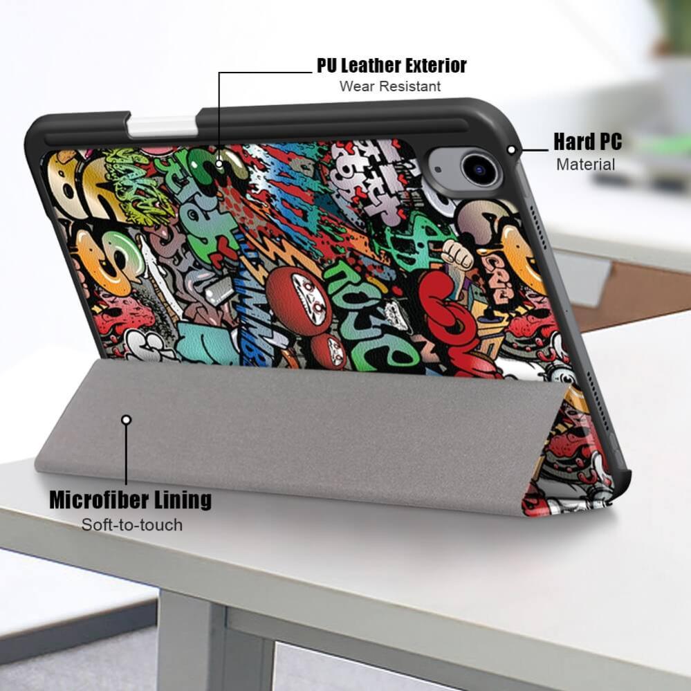 Fodral Graffitimönster till iPad 6 Mini 2021 med 3-delat ställ Tri-Fold