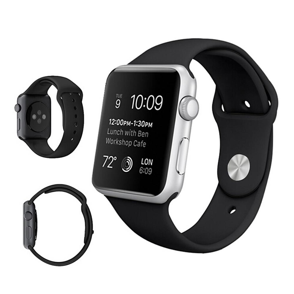 Silikonarmband Svart för Apple Watch 42/44/45mm med stiftspänne