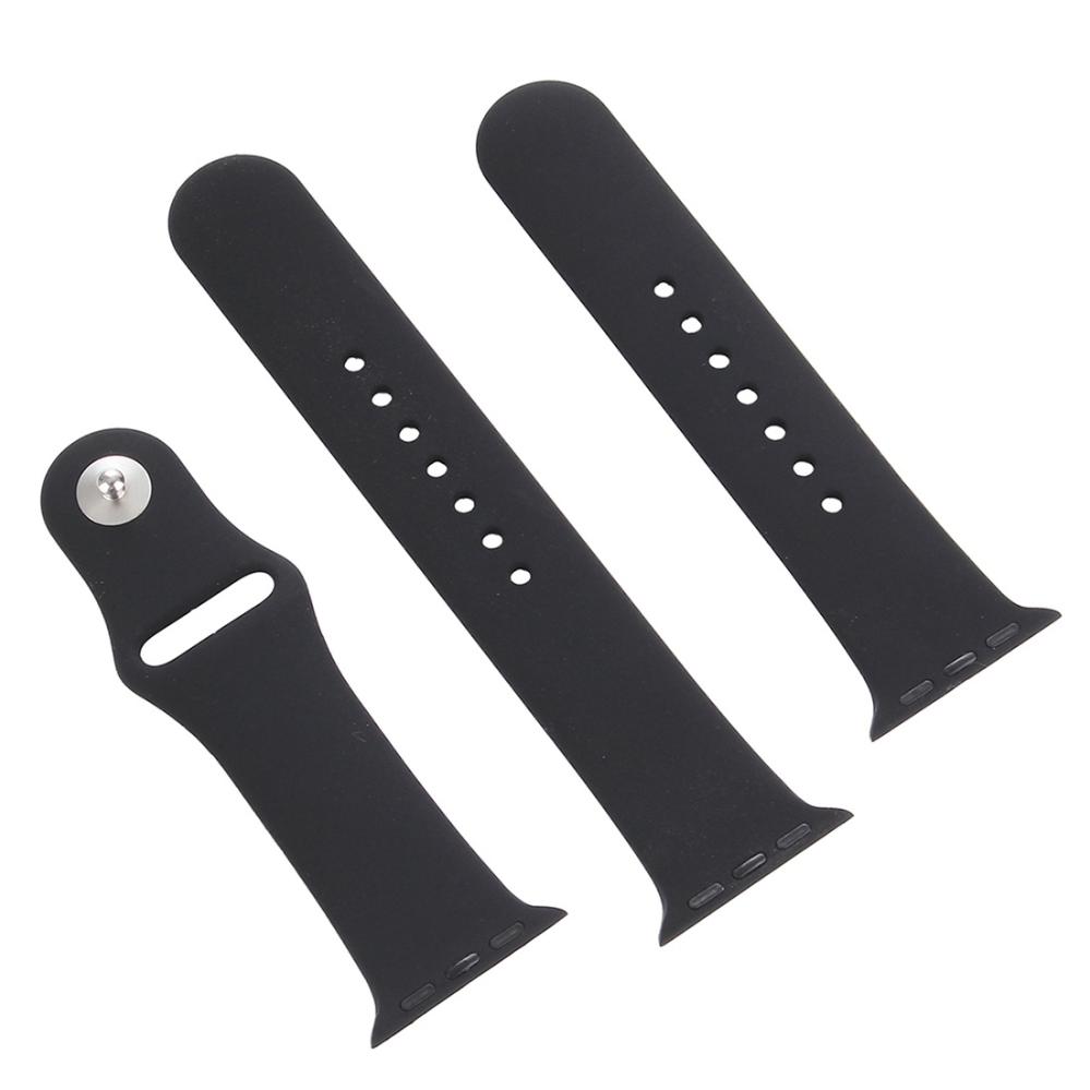 Silikonarmband Svart för Apple Watch 42/44/45mm med stiftspänne