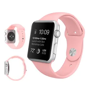  Silikonarmband Rosa för Apple Watch 42/44/45mm med stiftspänne