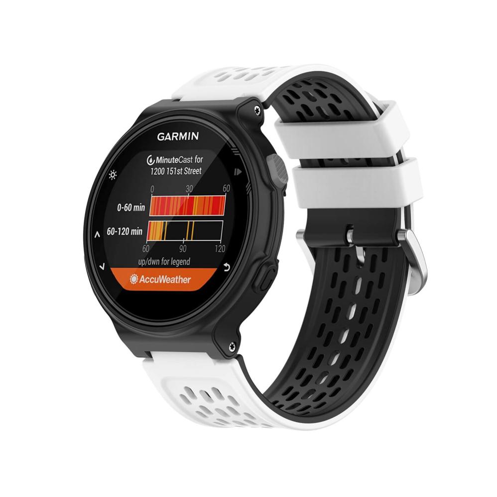 Silikonarmband Vit & Svart för Garmin Approach S2/S4