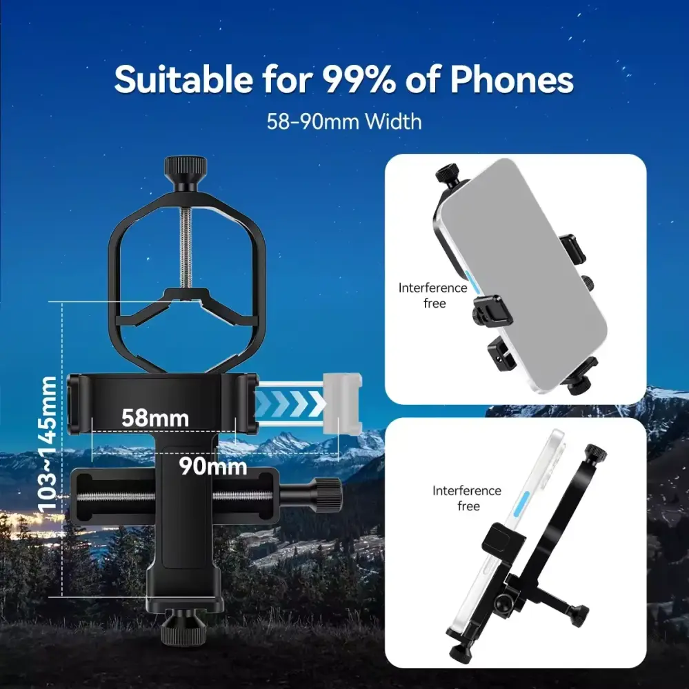  Svbony SV214 Pro mobiladapter för teleskop & kikare – 3 axlar, 28–48 mm från Kamda – snabb leverans och trygg e-handel