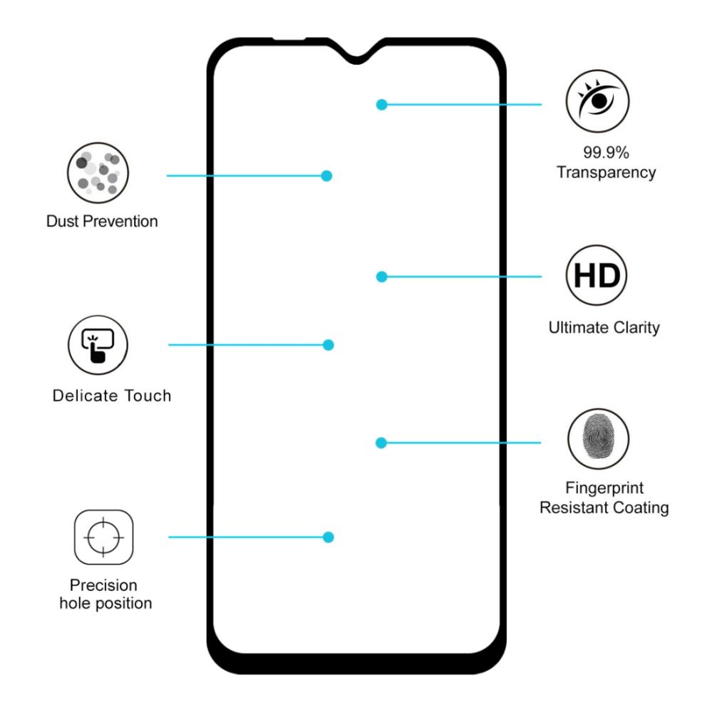 Skärmskydd med Svart ram för Samsung Galaxy M10 av härdat glas