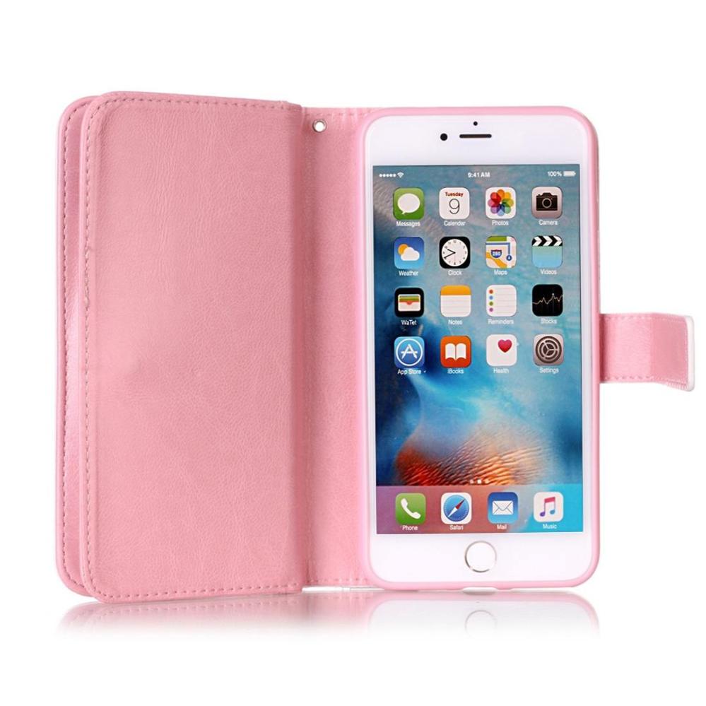 Plånboksfodral för iPhone 8/7 Plus - Vit med blommor