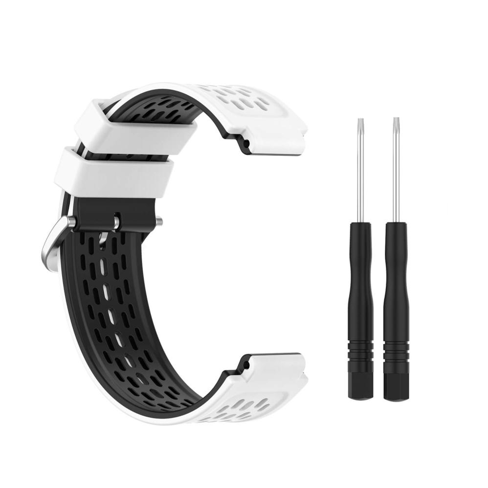 Silikonarmband Vit & Svart för Garmin Approach S2/S4