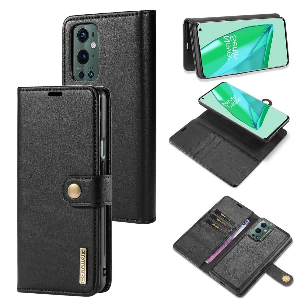 DG.MING Plånboksfodral med magnetskal för OnePlus 9 Pro Svart