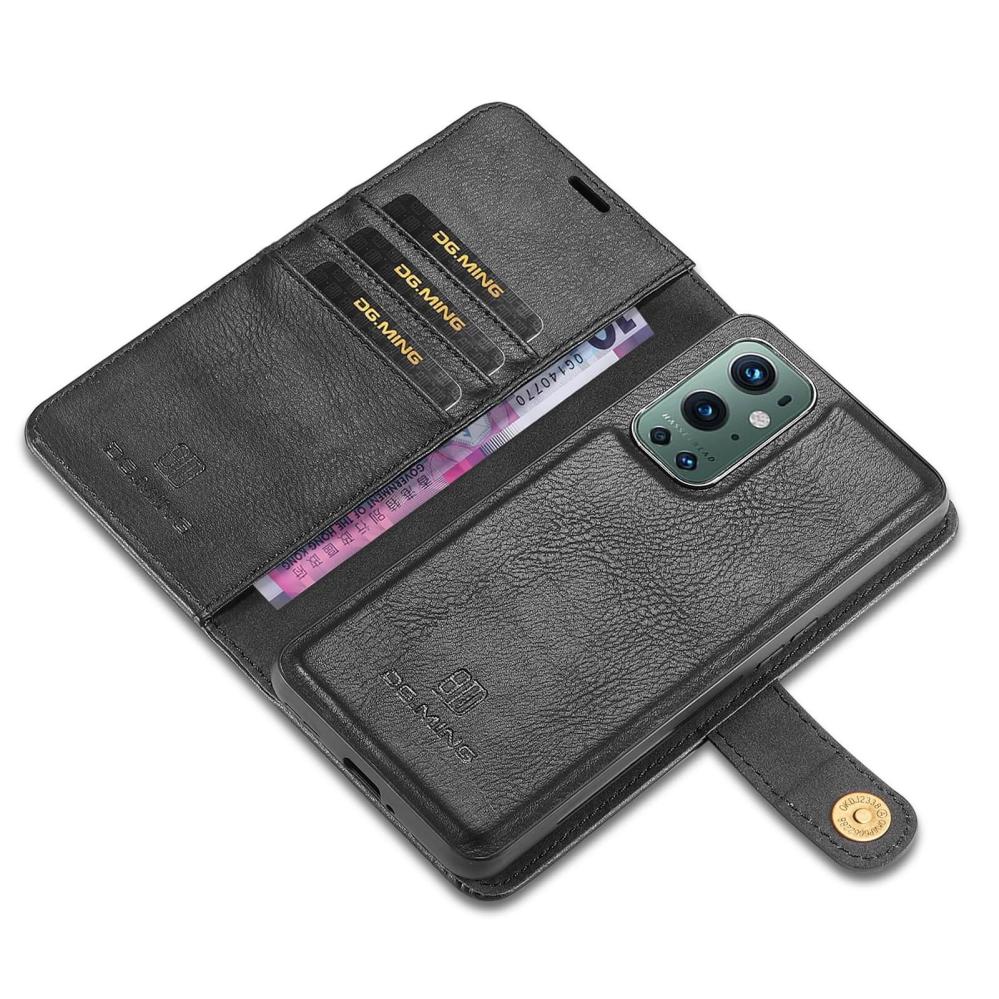 DG.MING Plånboksfodral med magnetskal för OnePlus 9 Pro Svart