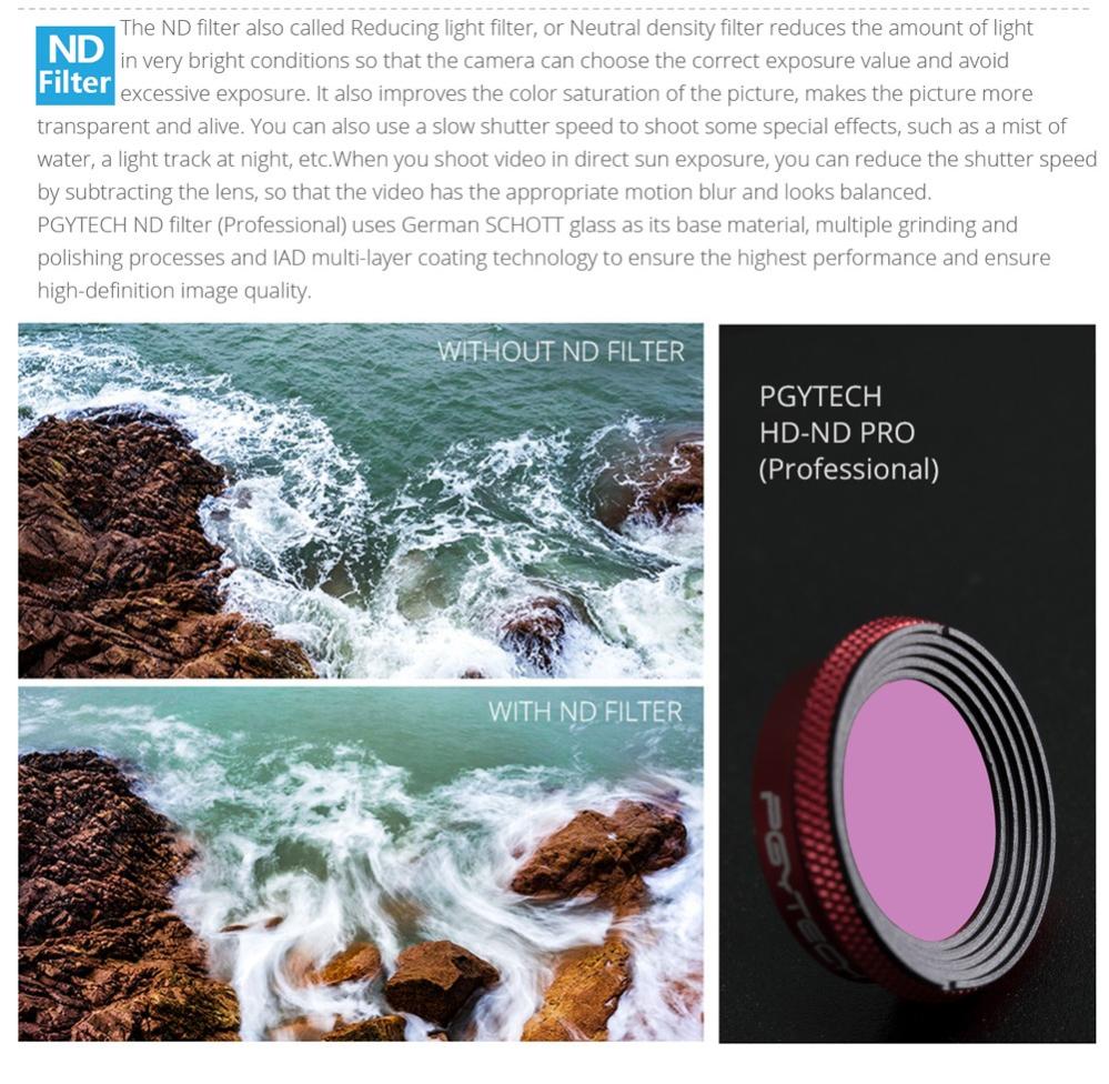 PGYTECH 6i1 Filter Pro för Mavic Air: UV, CPL, ND4, ND8, ND16, ND32